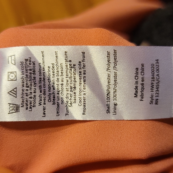 Halston Pintucked Georgette Blouson Ginko Dress Bracelet Sleeve Flounce SzL Pink - Picture 8 of 9